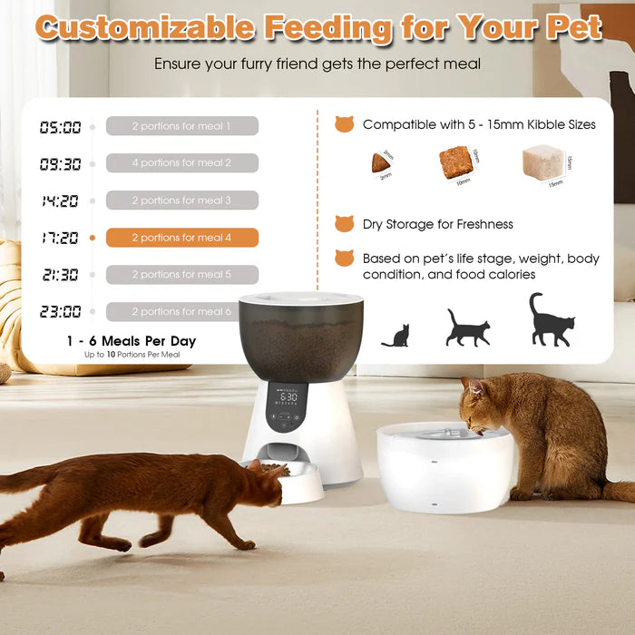 Advwin - 2-in-1 Automatic Cat Feeder and Water Fountain
