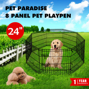 Advwin - Pet Playpen Dog Dence Exercise Pen 8 Panel 24 Inch - petservo