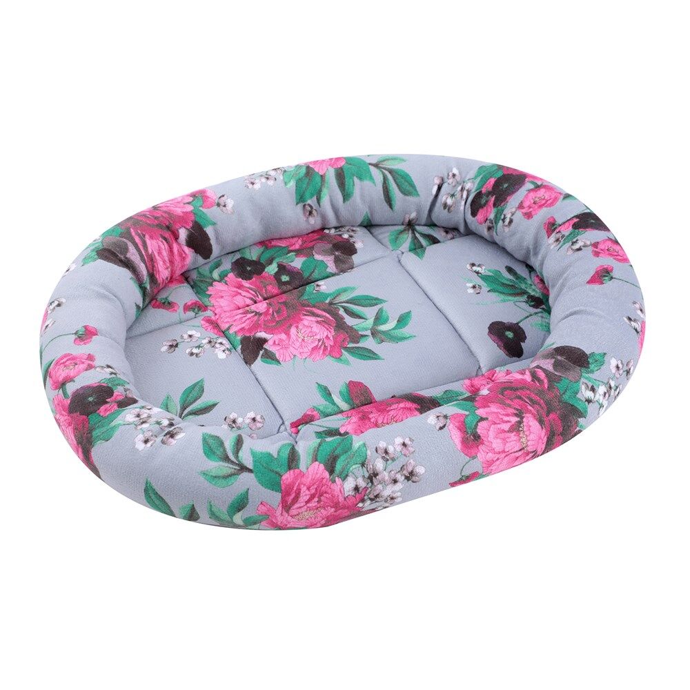 Floral-patterned pet bed on a white background at Pet Servo
