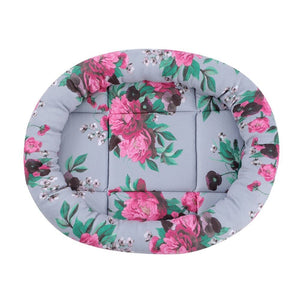 Floral-patterned pet bed on a white background at Pet Servo