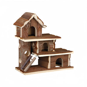 YES4PETS - Wooden Hamster Castle House Shelter Toy - Pet Servo