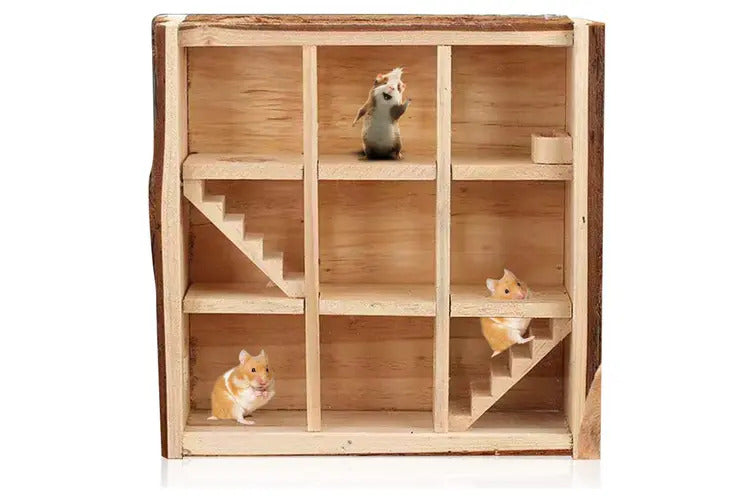 YES4PETS - Wooden Maze Playground for Small Pets - Pet Servo