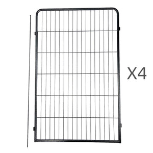 Black metal gate with grid pattern on a white background, labeled 'X4' at Pet Servo