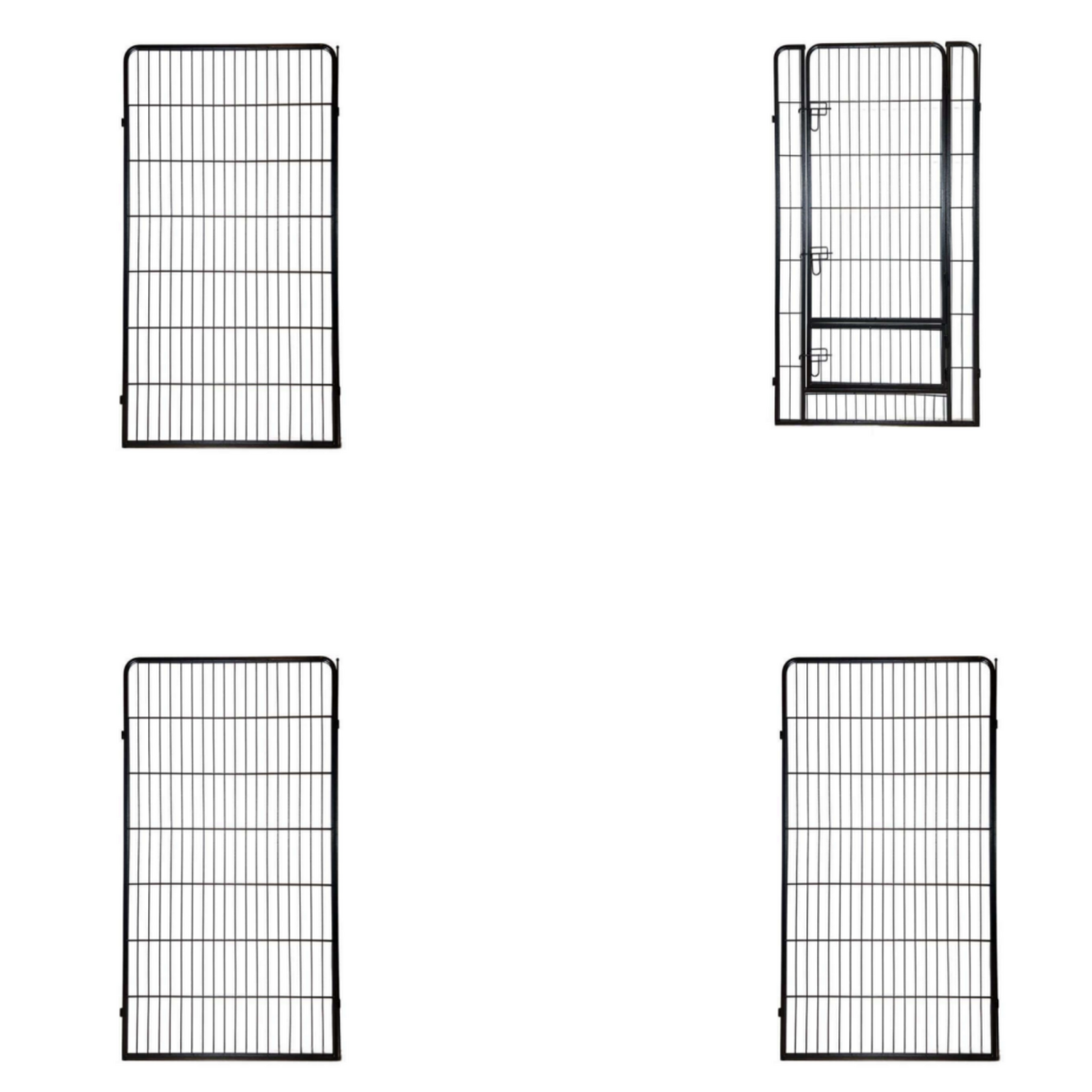 Set of four black metal grid panels on a white background at Pet Servo