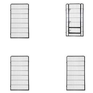 Set of four black metal grid panels on a white background at Pet Servo