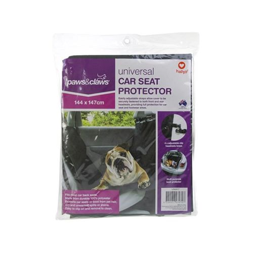 Paws and Claws - 147cm Pet Car Seat Protector - Black