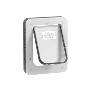 Pet door with a visible brand logo on a white background