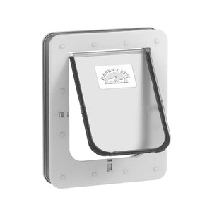 Pet door with a visible brand logo on a white background