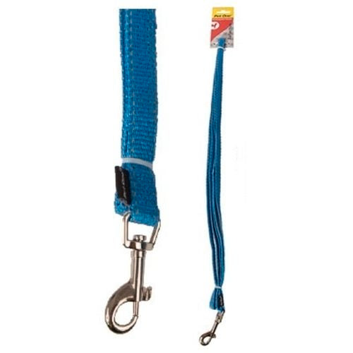 Dog Leash Lead Reflective Nylon - Aqua - 10mm x 180cm (Pet One)