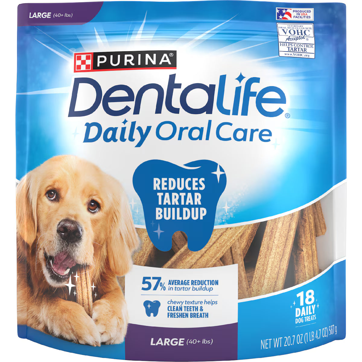 Purina - Dentalife Adult Daily Large Breed Dog Dental Treats 18 chews 587g