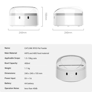CATLINK - F03 RFID Pet Feeder – Standard Version - Petservo