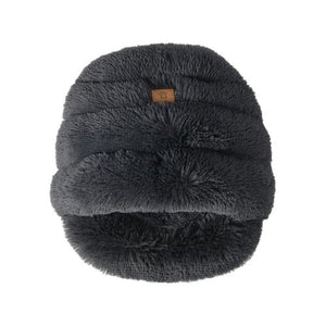 Shop Charlie's - Shaggy Faux Fur Igloo Cat Cave Bed - Charcoal - petservo