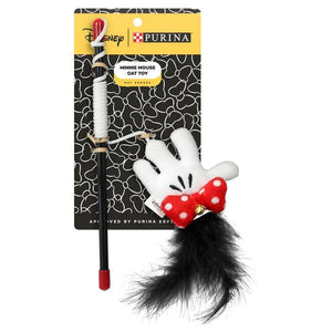 Minnie Mouse themed cat toy with packaging featuring Disney and Purina logos.