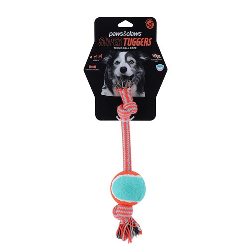 Paws & claws - Super tuggers tenis ball rope