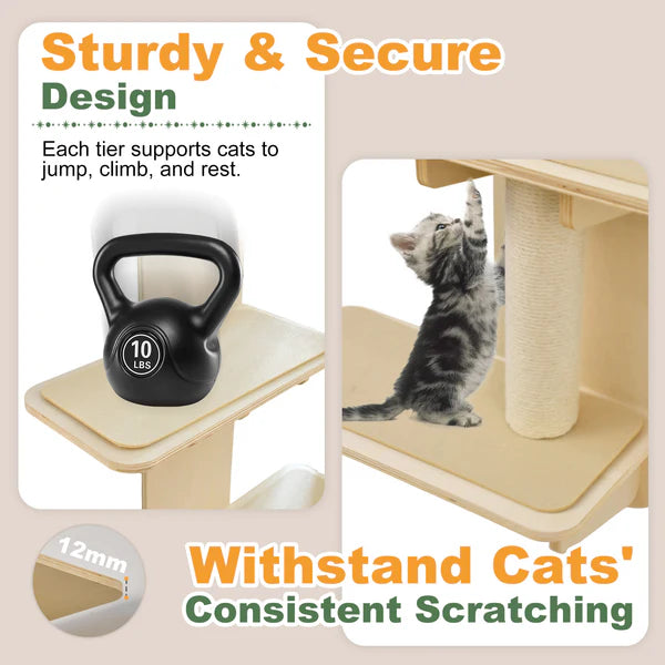 Advwin - 4-Levels Vertical Door Hanging Cat Shelf