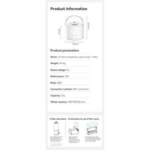 CATLINK - Pure 2 Smart Pet Water fountain - Petservo