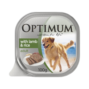 Optimum - Adult With Lamb & Rice Wet Dog Food Tray 100g - Petservo