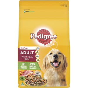 Pedigree - Adult Dry Dog Food With Real Beef 3kg - Petservo