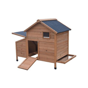 YES4PETS Brown Chicken Coop Rabbit Hutch Cat Cage Hen House - PetServo-2