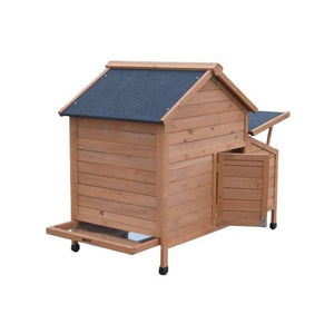 YES4PETS Brown Chicken Coop Rabbit Hutch Cat Cage Hen House - PetServo-3