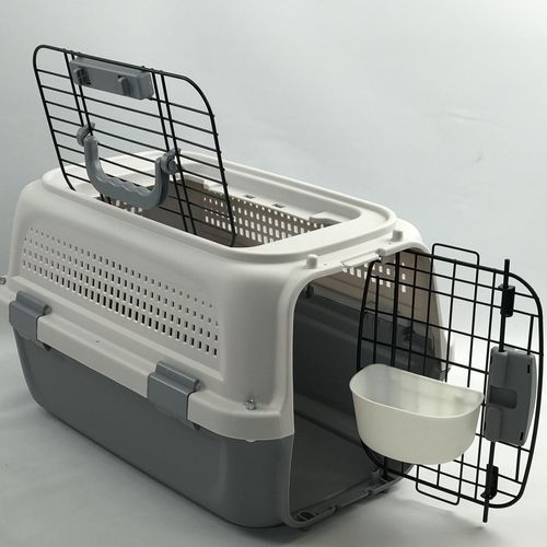 YES4PETS Small Dog Cat Rabbit Crate Pet Carrier Parrot Cage Grey