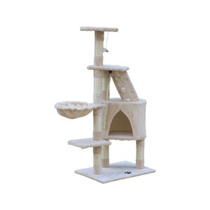 YES4PETS 120 cm Multi level Cat Kitten Scratching Post Tree-Beige Petservo