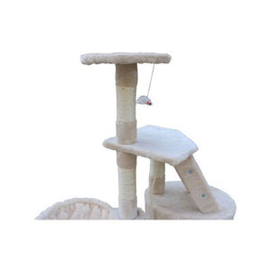YES4PETS 120 cm Multi level Cat Kitten Scratching Post Tree-Beige Petservo