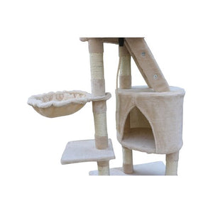 YES4PETS 120 cm Multi level Cat Kitten Scratching Post Tree-Beige Petservo