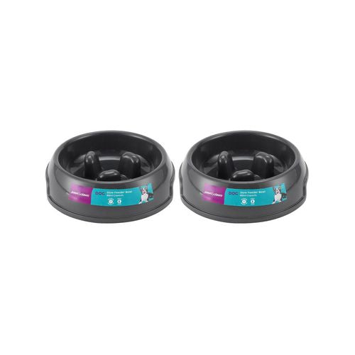 Paws and Claws - Slow Feeder Pet Dog Bowl 18.5x14x5cm - 2PK