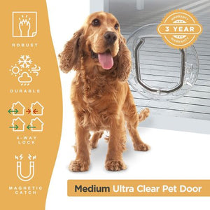 Hakuna Pets - Ultra Clear Pet Door - Medium - petservo-1
