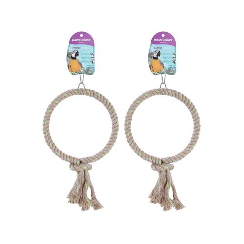Paws and Claws - 25cm Jute Ring Parrot Pet/Bird Toy Large - 2x