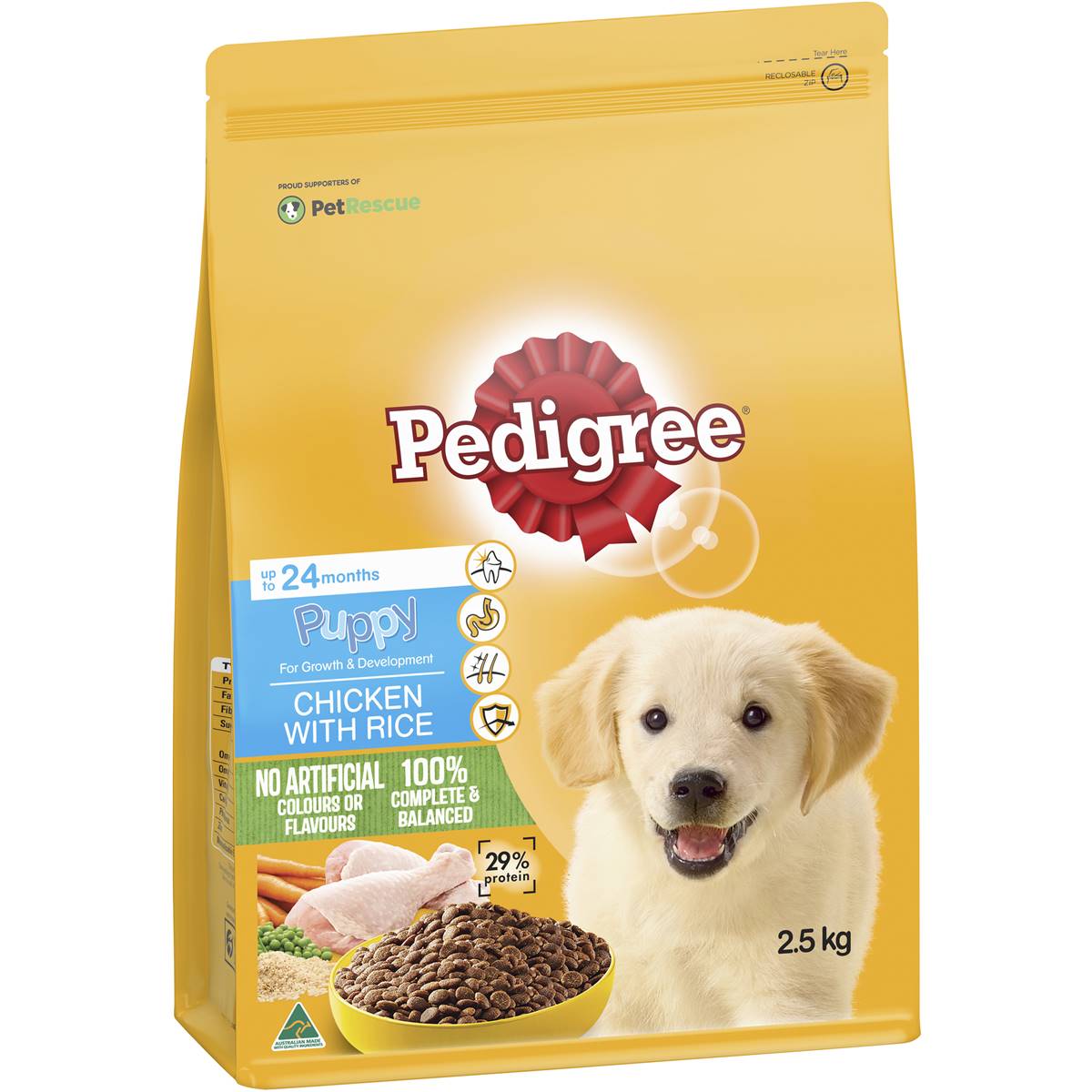 Pedigree - Puppy Dry Dog Food Chicken With Rice 2.5kg - Petservo