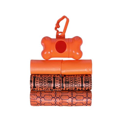 Paws and Claws - Clean Up Bags + Dispenser 6 Rolls/120 Bags 31.5X22cm Printed Assorted