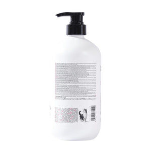 White bottle with black pump and label on a white background at Pet Servo