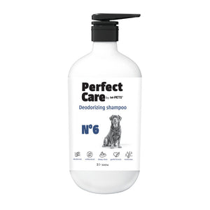 Dog shampoo bottle labeled 'Perfect Care' on a white background at Pet Servo