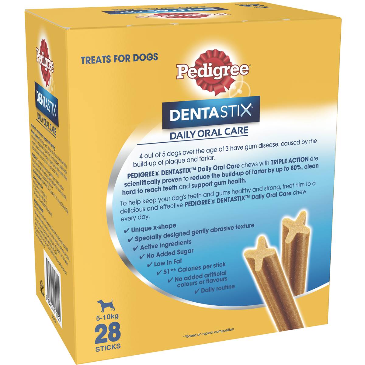 Pedigree - Dentastix Small Dental Dog Treats Daily Oral Care Chews 28 Pack - Petservo