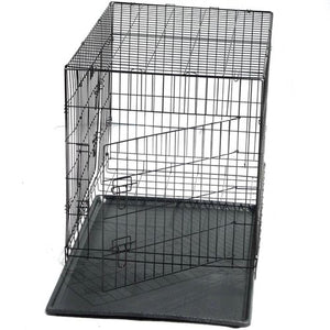 YES4PETS 30' Collapsible Metal Dog Rabbit Crate with Divider PetServo