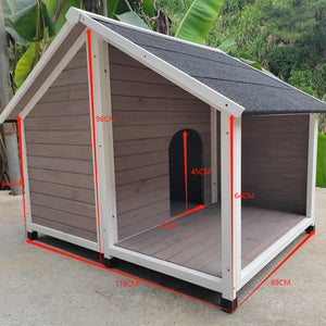 YES4PETS Timber Dog Kennel Wooden Cabin 130x105x100cm - PetServo-1