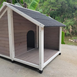 YES4PETS Timber Dog Kennel Wooden Cabin 130x105x100cm - PetServo-2