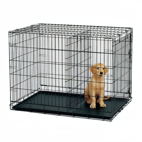 YES4PETS 30' Collapsible Metal Dog Rabbit Crate with Divider PetServo