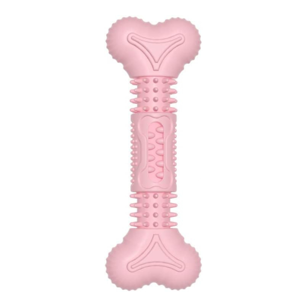 Durable TPR Bone Chew Toy for Dogs – Aggressive Chewers (Pink)