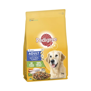 Pedigree - Adult 7+ Years With Real Turkey Dry Dog Food 3kg - Petservo