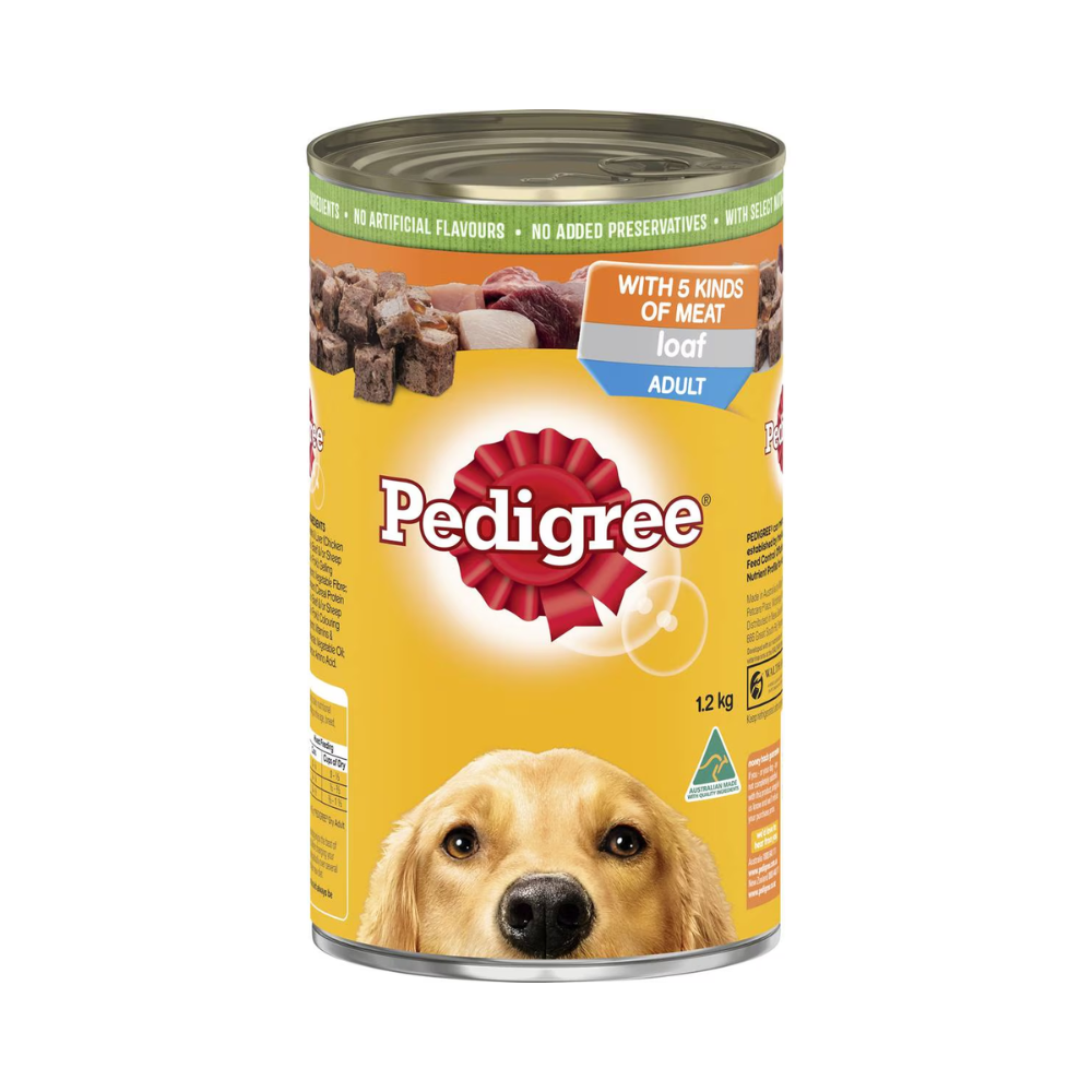 Pedigree - Pedigree Adult Wet Dog Food With Five Kinds Of Meat Loaf Can 1.2kg - Petservo