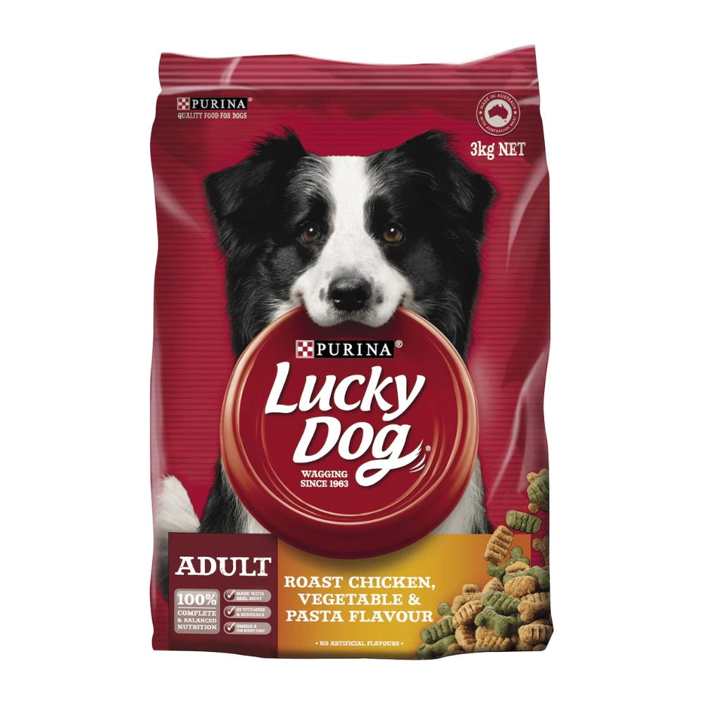 Lucky Dog-Adult Chicken, Vegetable & Pasta Dry Dog Food 3kg-Pet Servo