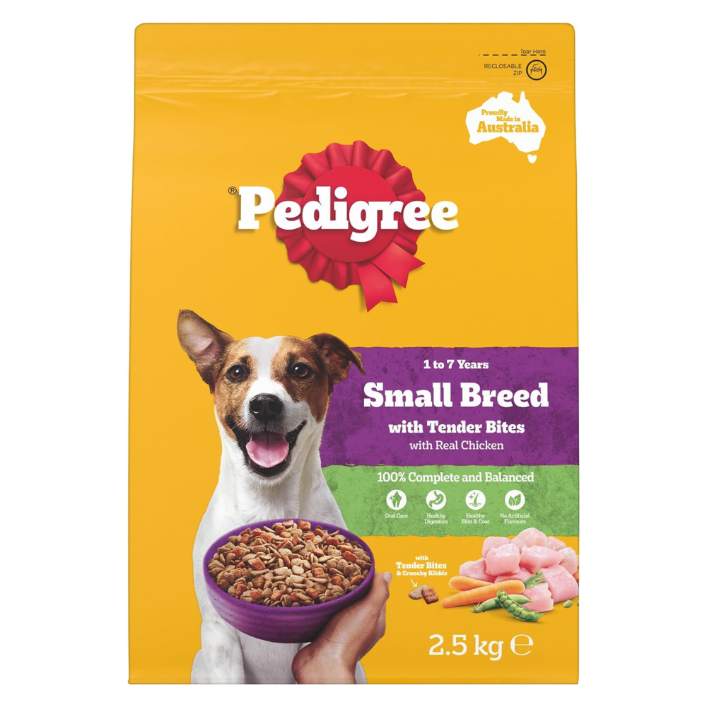 PEDIGREE Small Breed Chicken Dry Dog Food 2.5kg Bag 4 Pack at Petservo