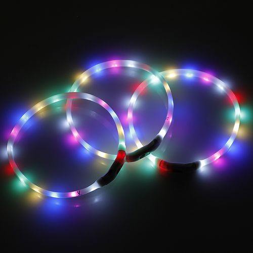 Yes4pets - Led Safety Pet Dog Collar Dog Usb Rechargeable Glow Flashing Light - Small 40cm