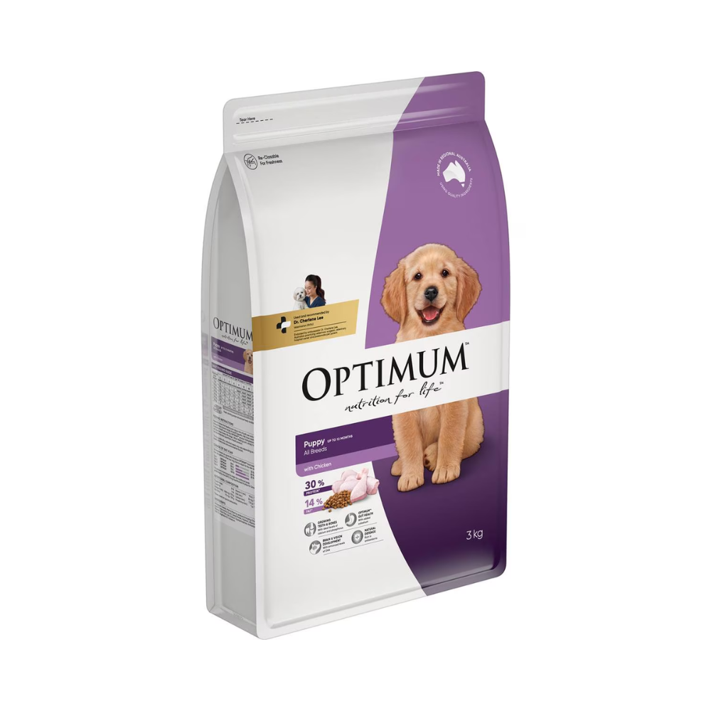 Optimum Puppy All Breed Dry Dog Food With Chicken 3kg Petservo Pet Servo