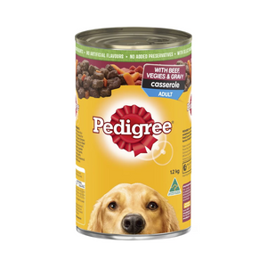 Pedigree - Adult Wet Dog Food With Beef, Vegies & Gravy Casserole Can 1.2kg - Petservo