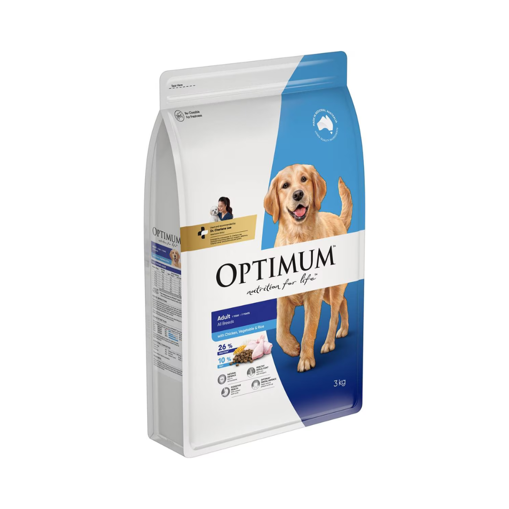 Optimum - Adult All Breed Dry Dog Food Chicken, Vegetables & Rice 3kg - Petservo