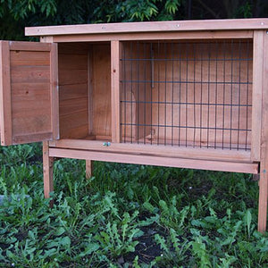 YES4PETS - Single Wooden Rabbit Hutch with Tray - Petservo